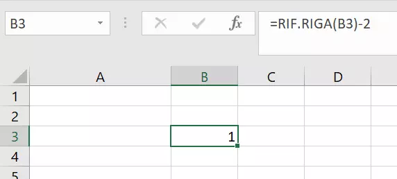 Numerare in modo specifico con la funzione RIF.RIGA