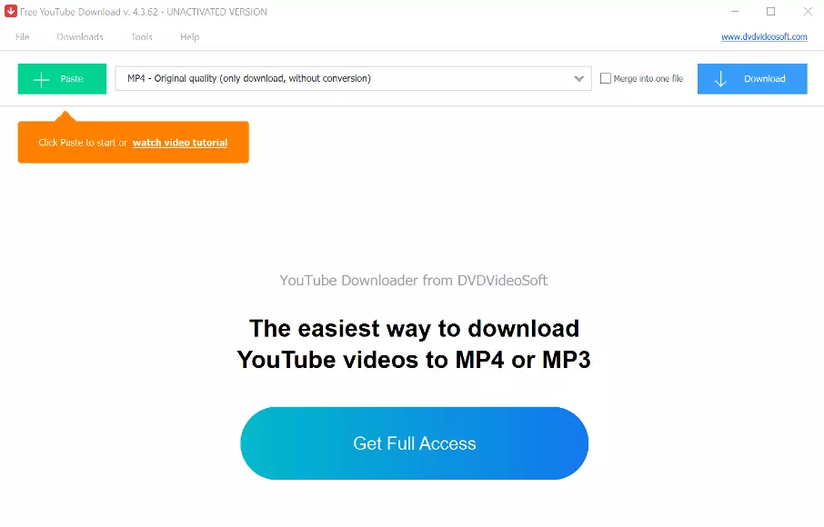 Interfaccia grafica del convertitore Free YouTube Download