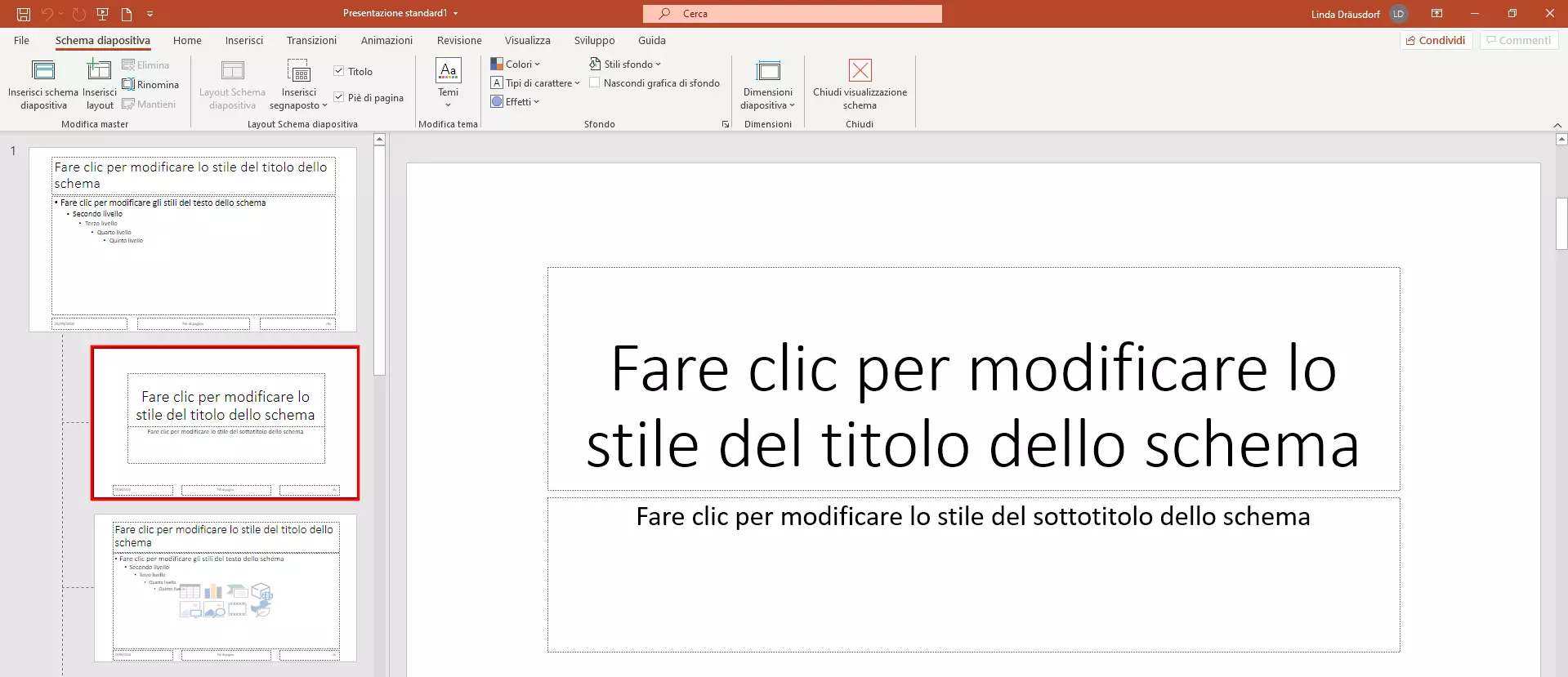 Diapositive layout per la personalizzazione in PowerPoint 365