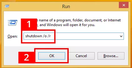 Comando shutdown nella finestra di dialogo Esegui di Windows 8