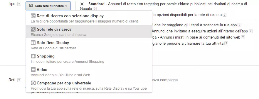 Impostazioni aggiuntive per la configurazione di campagne con Google AdWords