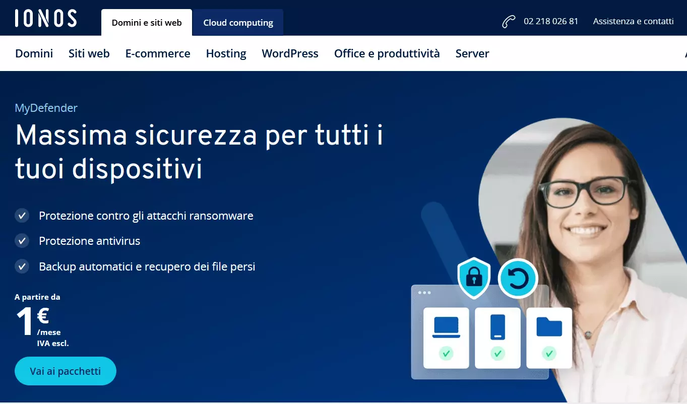 Screenshot della pagina di MyDefender