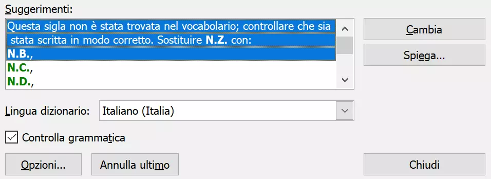 Correggere gli errori grammaticali