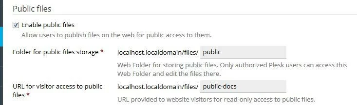 Plesk: configurazione della condivisione di file