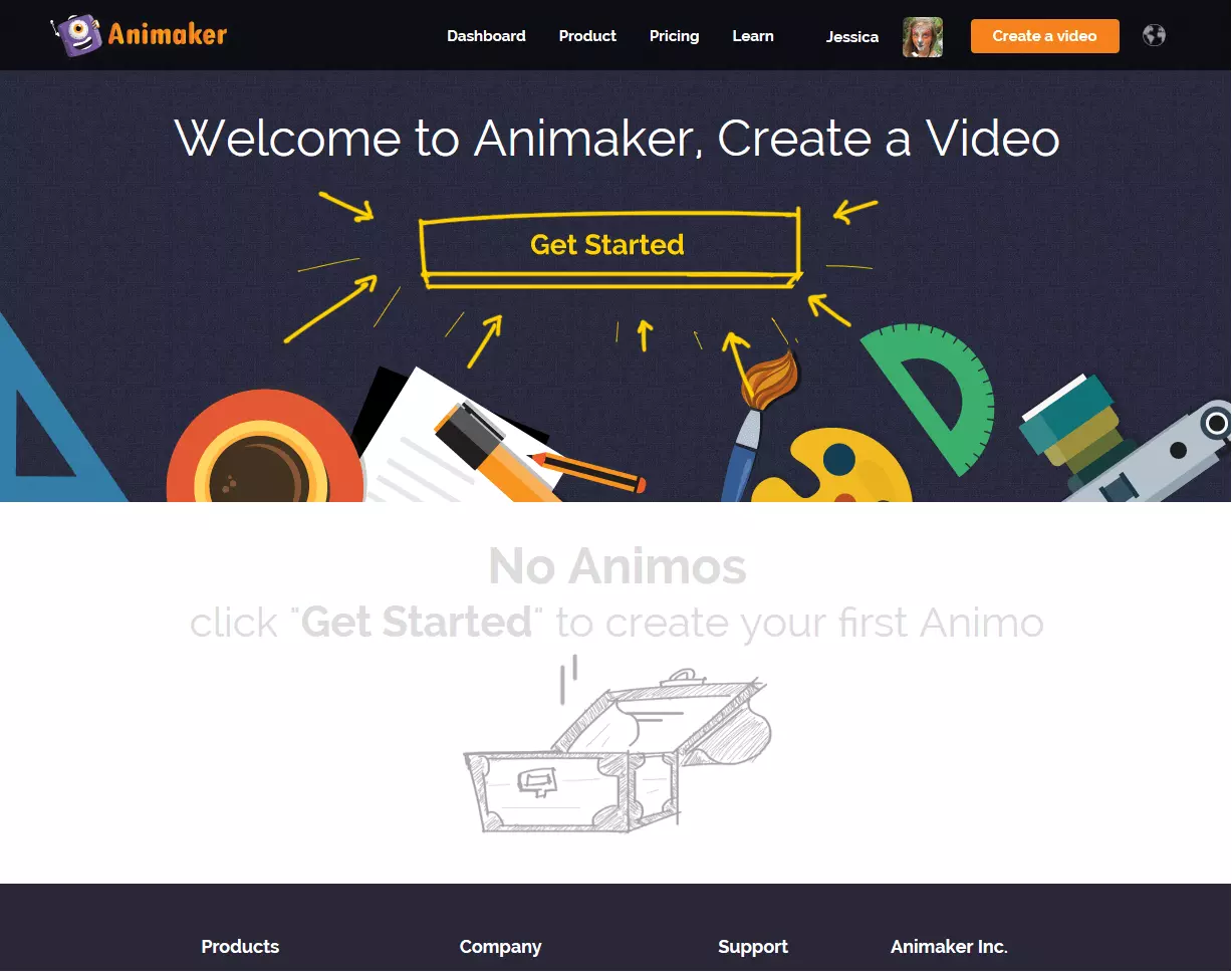 Screenshot di Animaker