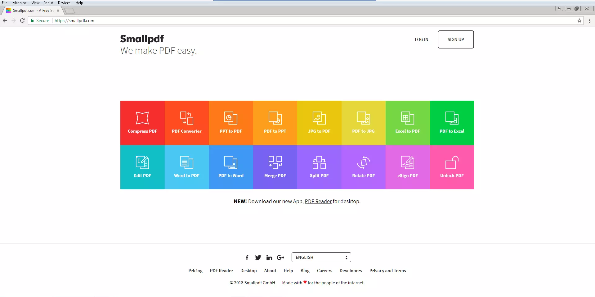 Homepage di SmallPDF