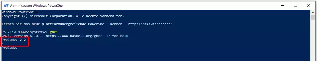 Windows PowerShell: esempio di programmazione Haskell 