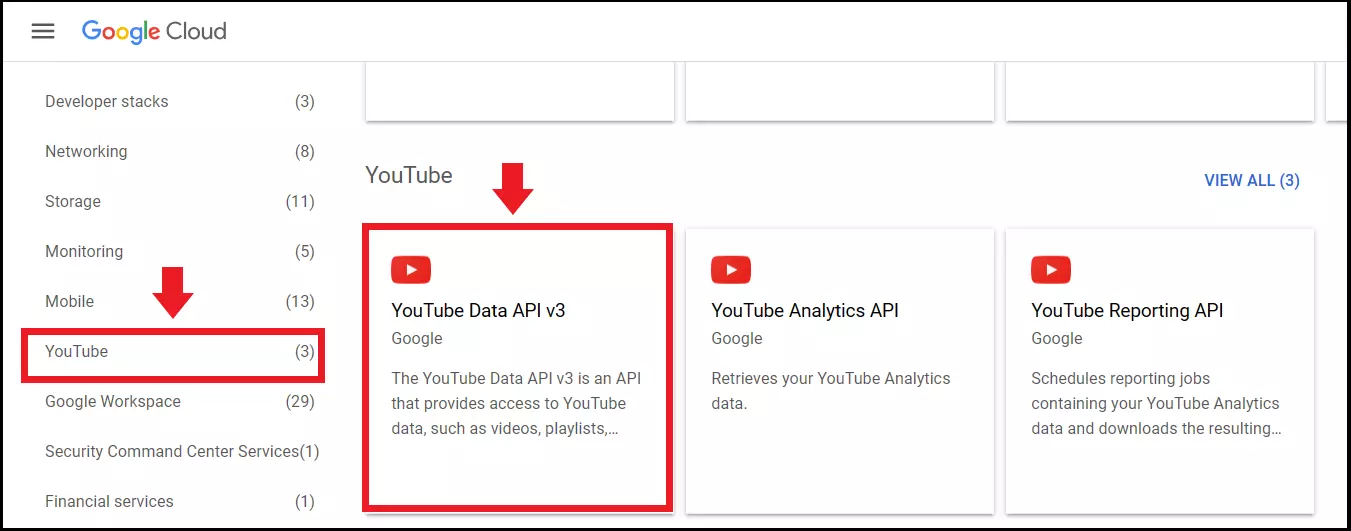 Panoramica delle chiavi API di YouTube su Google Cloud