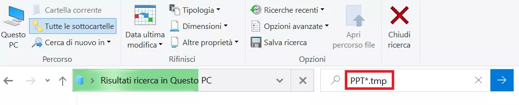 Recuperare un file PowerPoint non salvato: Esplora file