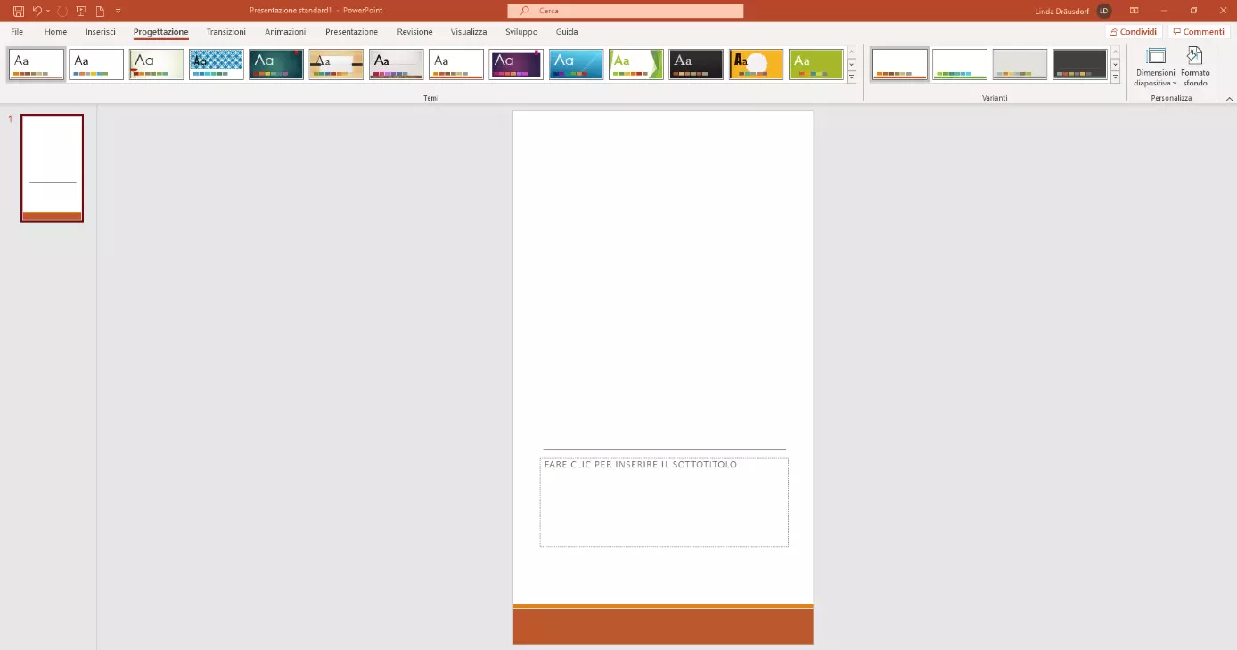 PowerPoint 365: progetto in formato verticale