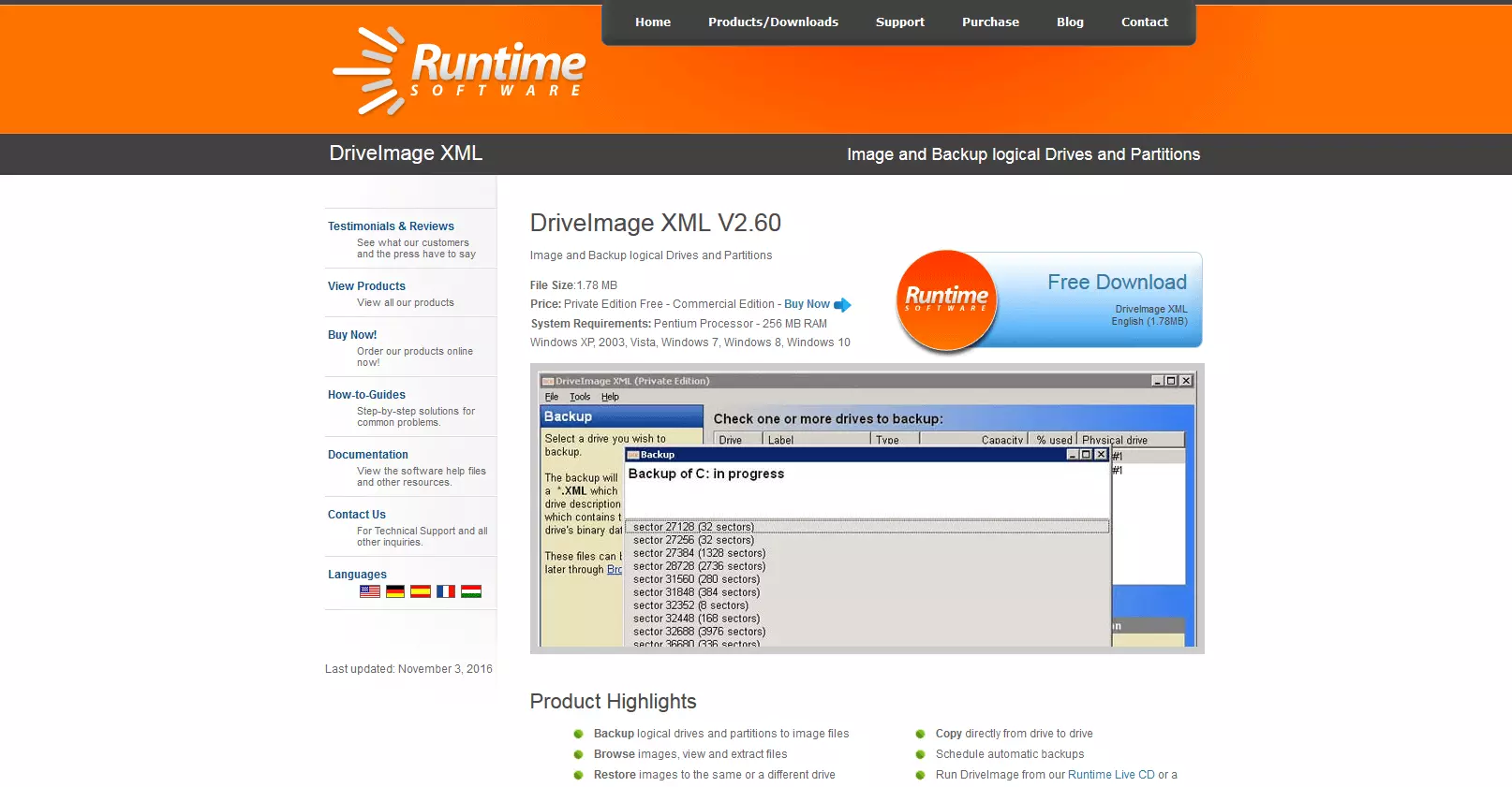 Sito web del prodotto: DriveImage XML 2.60