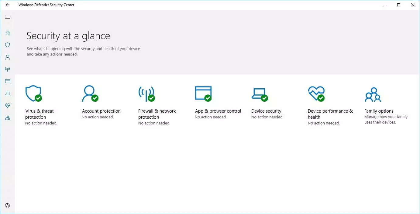 Windows Defender Security Center (Windows 10)