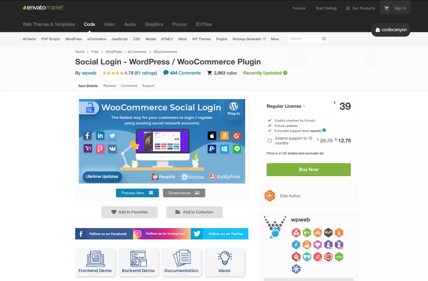 WooCommerce Social Login di envatomarket