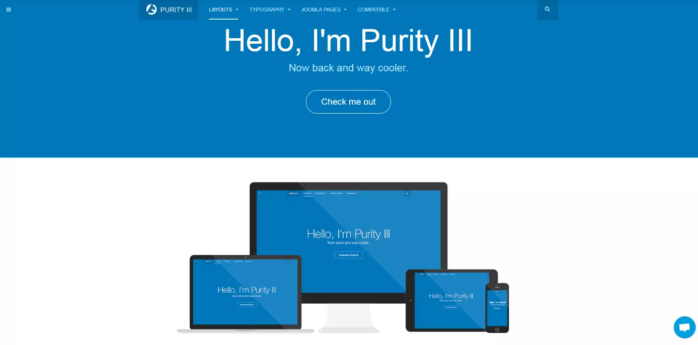 Screenshot del template di Joomla Purity III