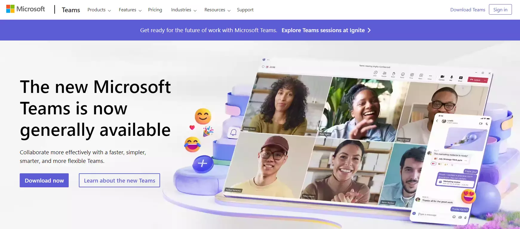 Screenshot della pagina di riepilogo di Microsoft Teams