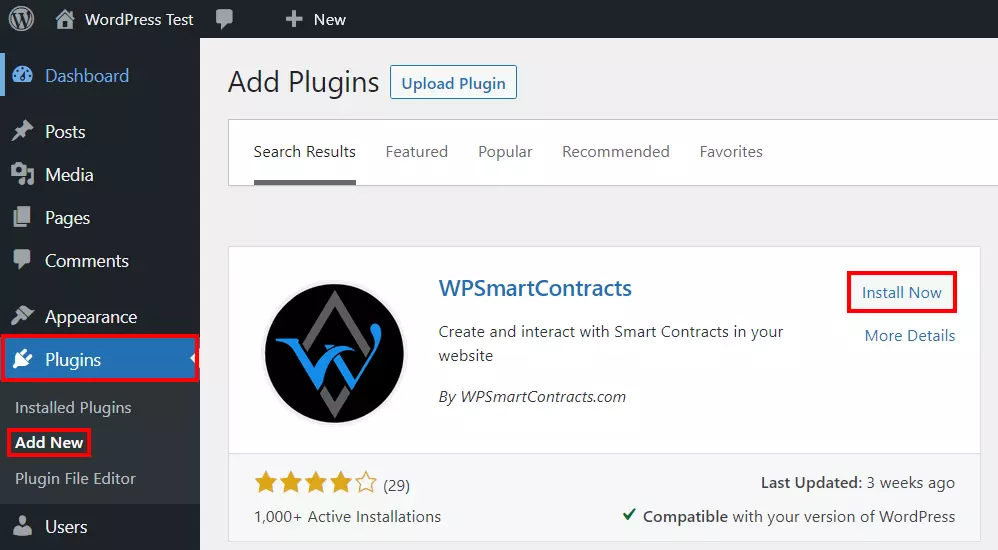 Back end di WordPress: menu “Plugin”