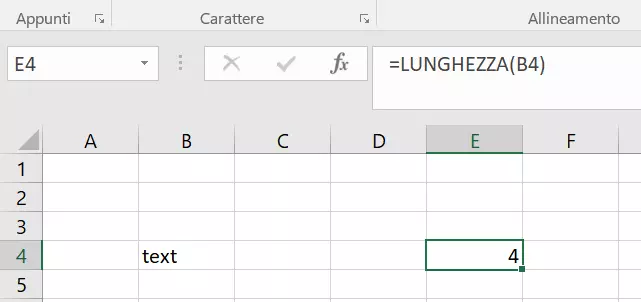 Funzione LUNGHEZZA in Excel: contare i caratteri