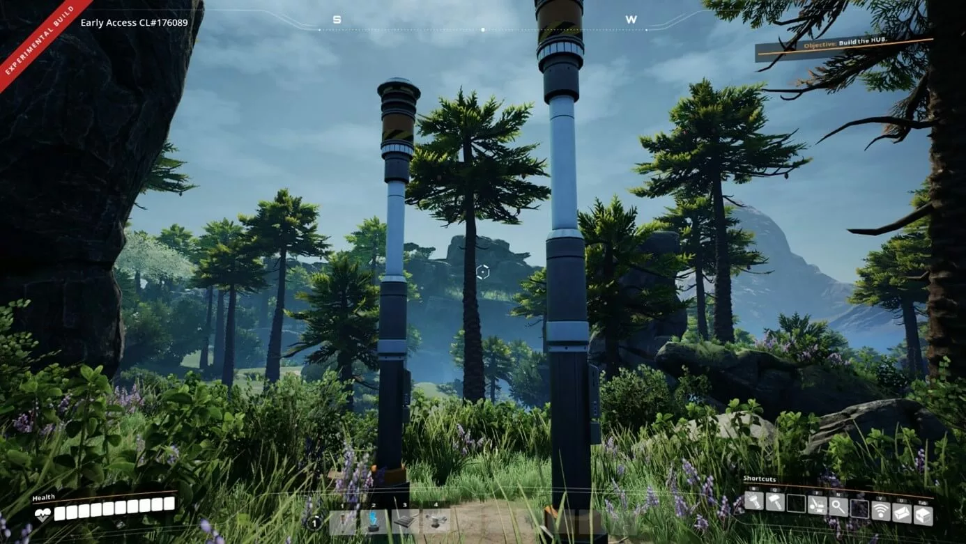 Screenshot da Satisfactory (costruzione sperimentale)