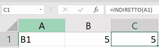 Uso semplice della funzione INDIRETTO su Excel