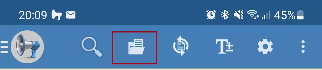 @Voice Aloud Reader: selezione dell’icona della cartella nell’app mobile