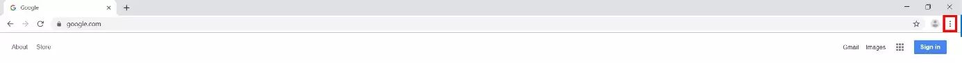 Google Chrome: icona con i tre puntini nella barra di menu