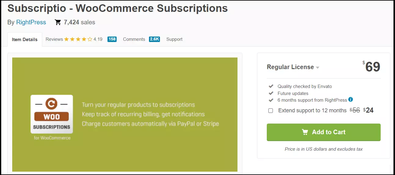 Il sito web del plugin Subscriptio