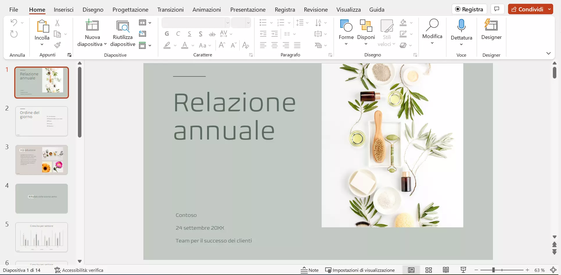 Interfaccia di PowerPoint installato in locale