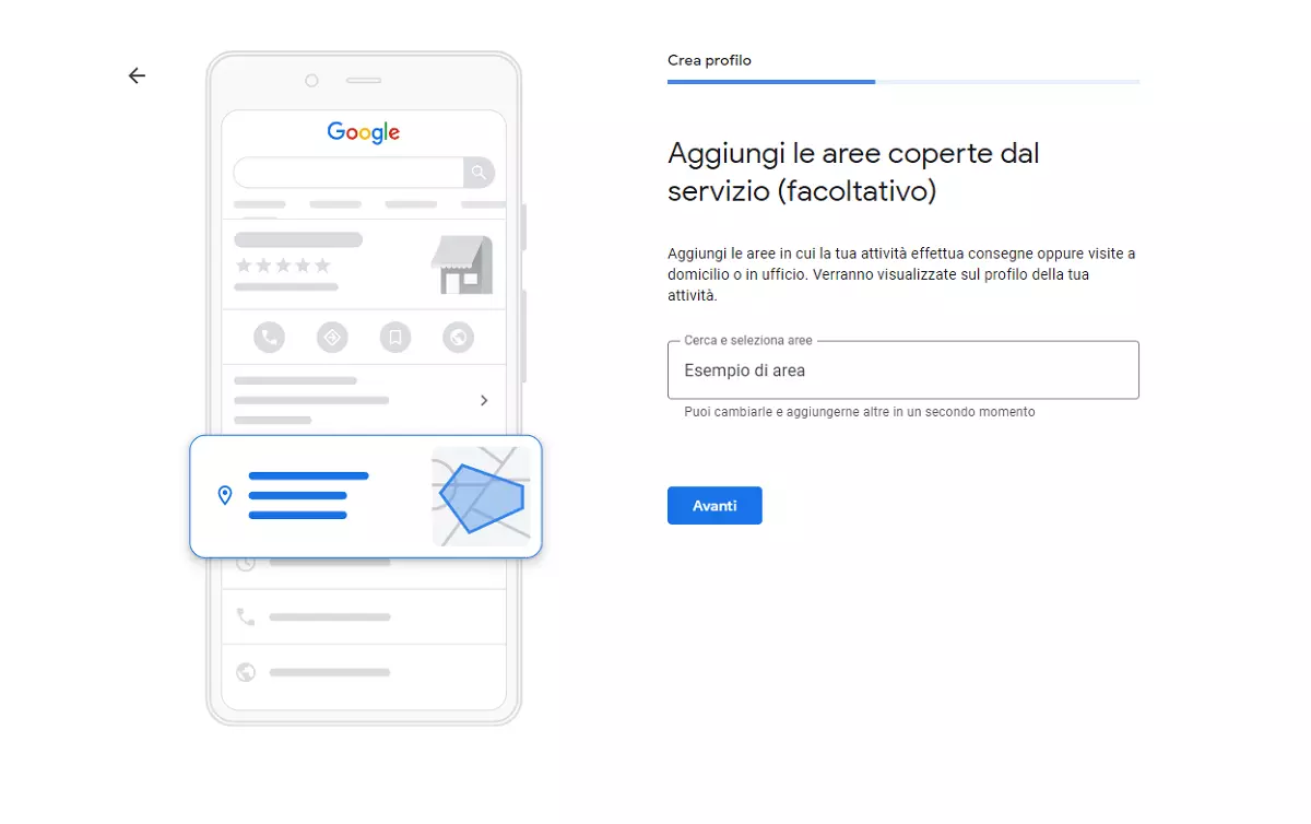 Registrarsi a Google My Business: aggiungere le aree coperte dal servizio