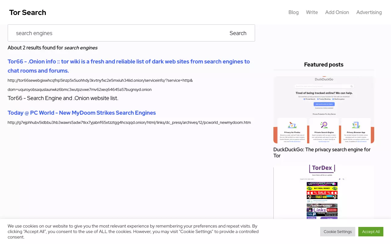 Risultati di ricerca di Tor Search per il termine “search engines”