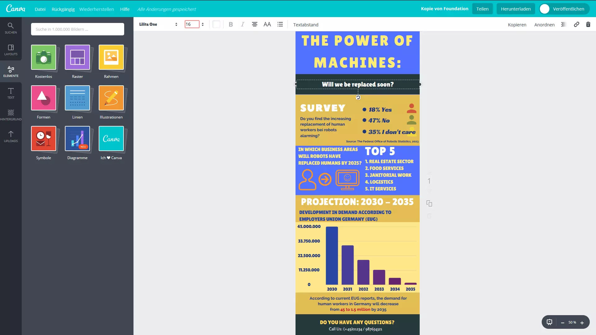 Interfaccia utente di Canva con diversi database