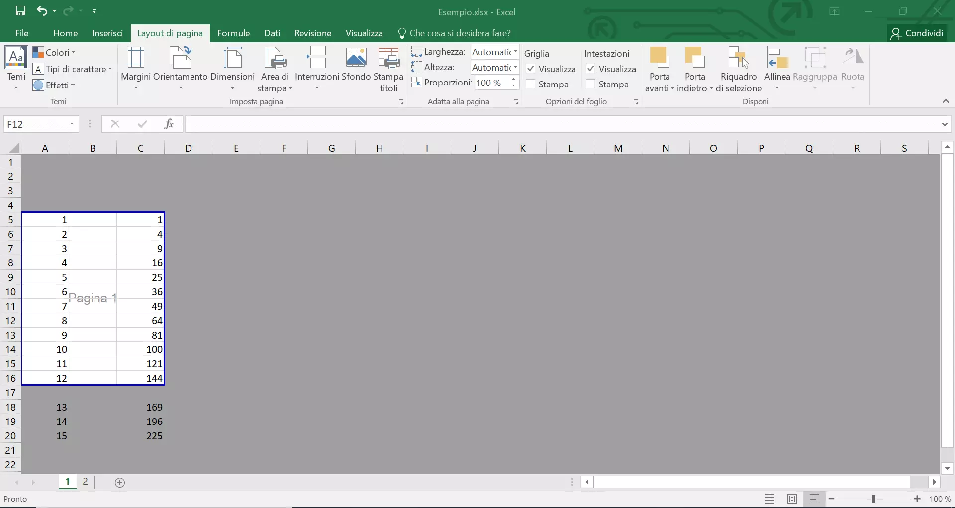 Anteprima interruzioni di pagina in Excel